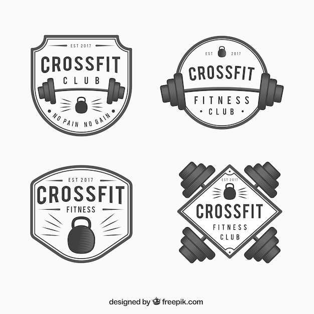 Download Free Pack Of Crossfit Stickers In Vintage Style Free Vector Use our free logo maker to create a logo and build your brand. Put your logo on business cards, promotional products, or your website for brand visibility.