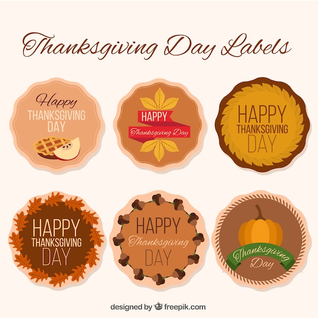 Free Vector Pack Of Decorative Thanksgiving Stickers