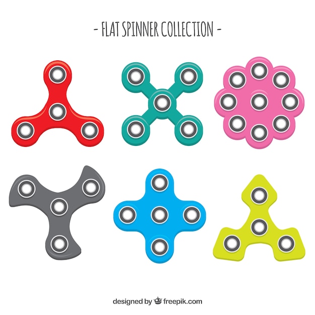 Free Vector | Pack of different colored spinners