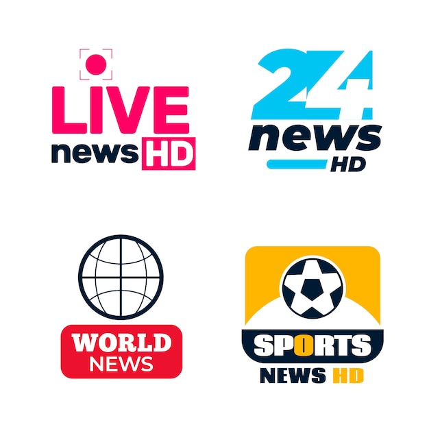 Download Pack of different news logos | Free Vector