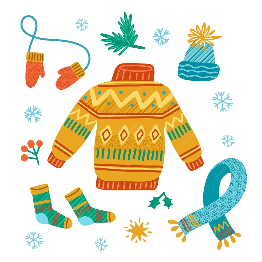 Free Vector | Pack of drawn winter clothes