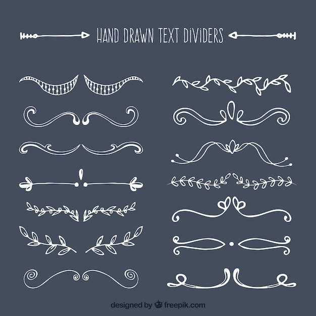 Free Vector | Pack of elegant hand drawn ornaments