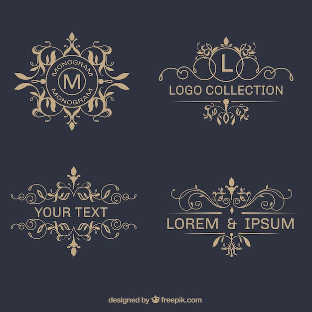 Download Pack of elegant ornamental logos Vector | Free Download