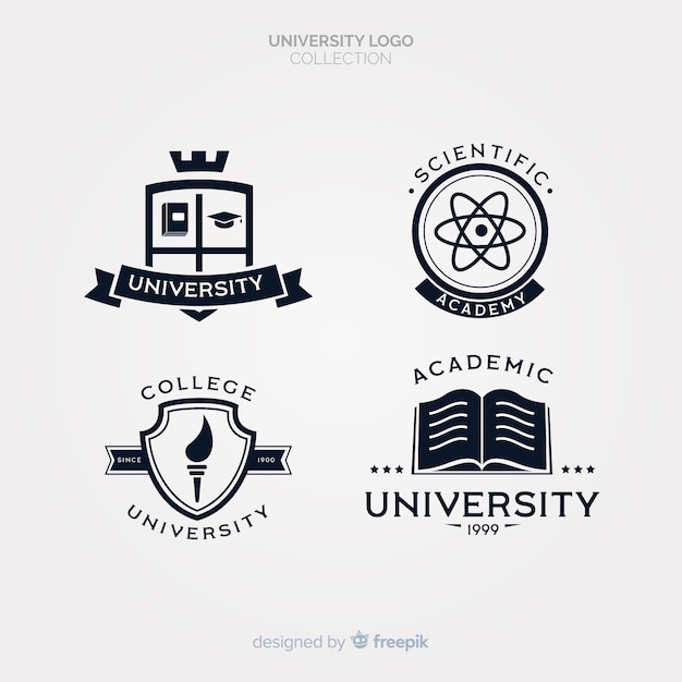 Download Pack of flat university logos Vector | Free Download