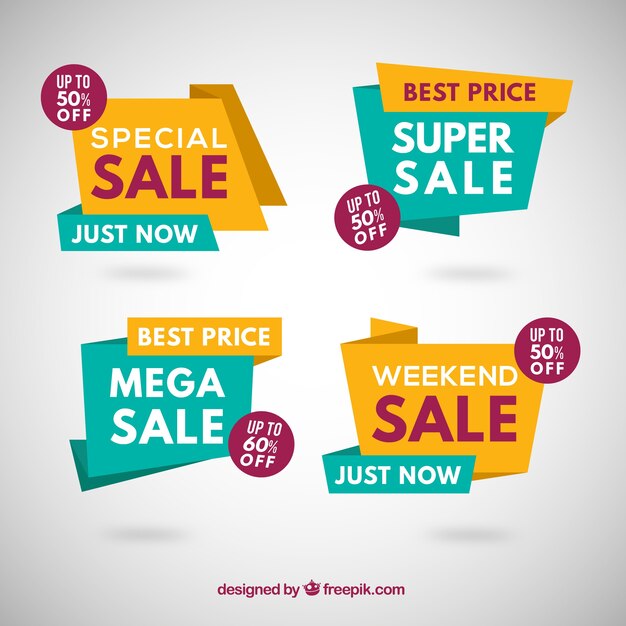 Pack of four banners of special offers Vector | Free Download