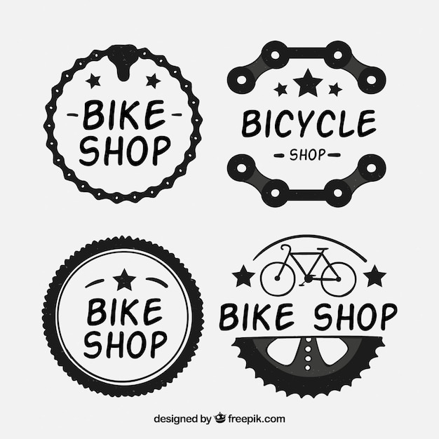 Download Pack of four bicycle stickers Vector | Free Download