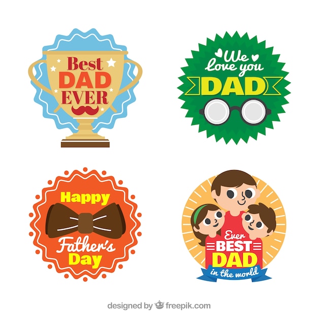 happy-fathers-day-traditional-icons-collection-fathers-day-poster