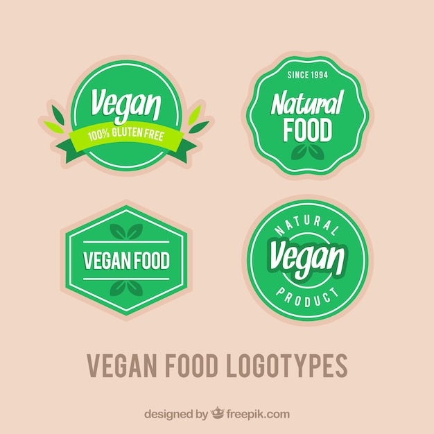 Download Free Pack Of Four Green Vintage Vegan Logos Free Vector Use our free logo maker to create a logo and build your brand. Put your logo on business cards, promotional products, or your website for brand visibility.