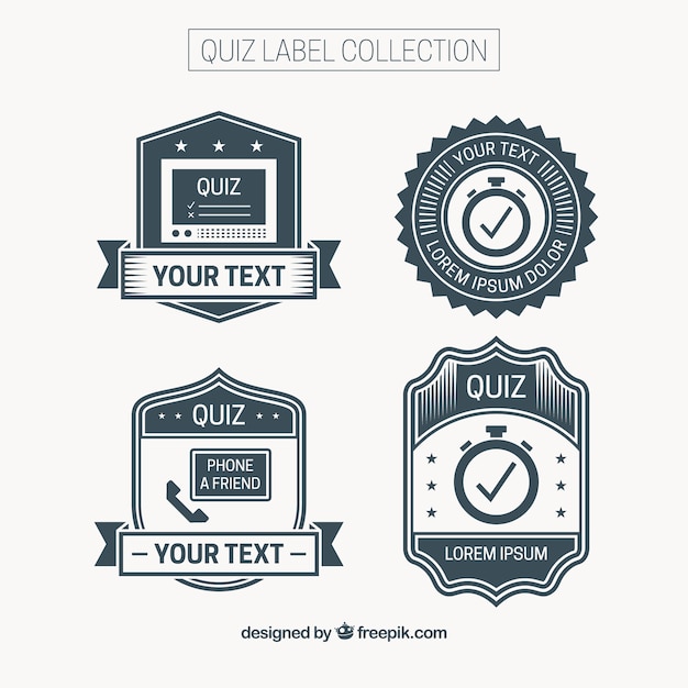 Download Free Pack Of Four Questionnaire Stickers In Vintage Style Free Vector Use our free logo maker to create a logo and build your brand. Put your logo on business cards, promotional products, or your website for brand visibility.
