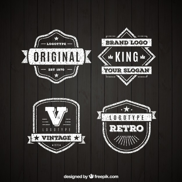 Download Premium Vector | Pack of four vintage logos in flat design
