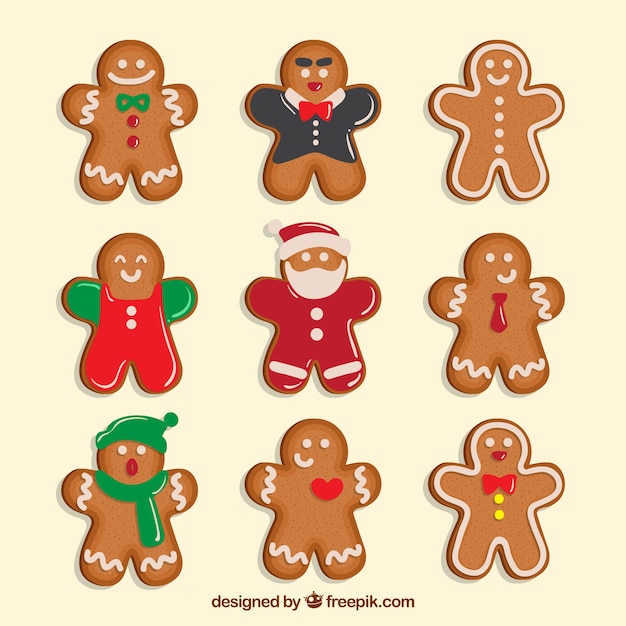 Free Vector | Pack of gingerbread cookies