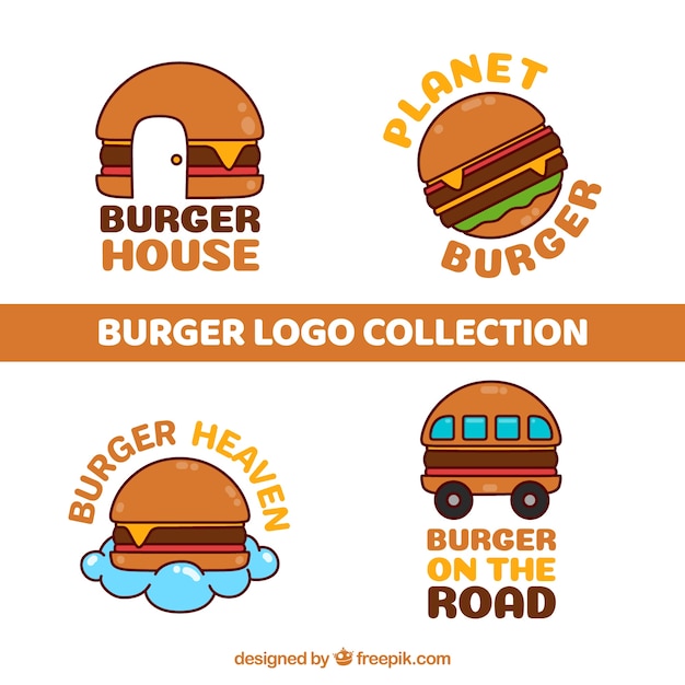 Download Free Download This Free Vector Pack Of Hand Drawn Hamburger Logos Use our free logo maker to create a logo and build your brand. Put your logo on business cards, promotional products, or your website for brand visibility.