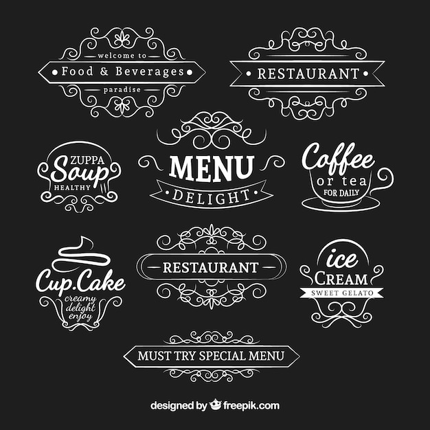 Download Premium Vector | Pack of hand drawn ornamental logos in ...