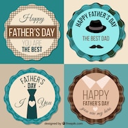 Free Vector Pack Of Happy Father s Day Stickers