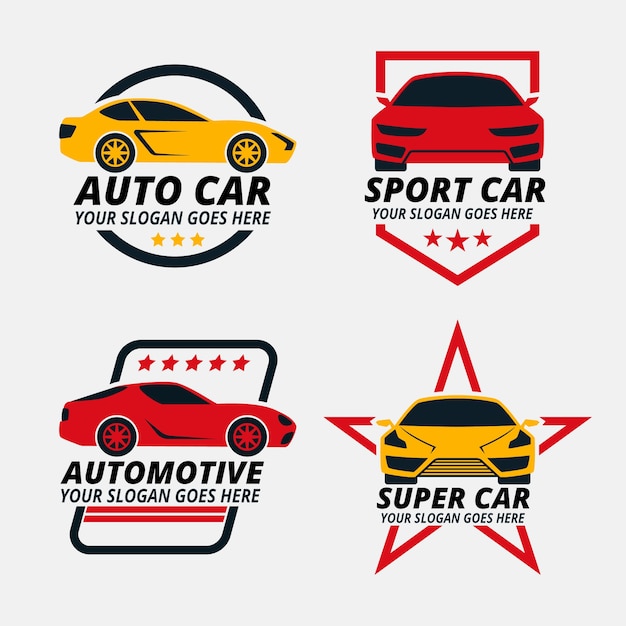 Download Premium Vector | Pack of illustrated car logos