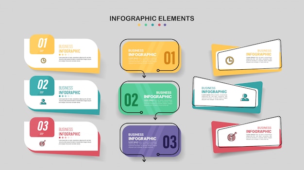  Pack of infographics element template.
