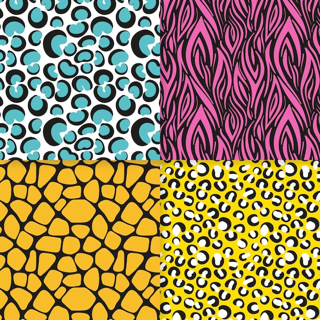 Free Vector Pack of modern animal print patterns