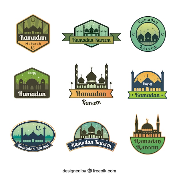 Download Free Pack Of Nine Creative Ramadan Badges Free Vector Use our free logo maker to create a logo and build your brand. Put your logo on business cards, promotional products, or your website for brand visibility.