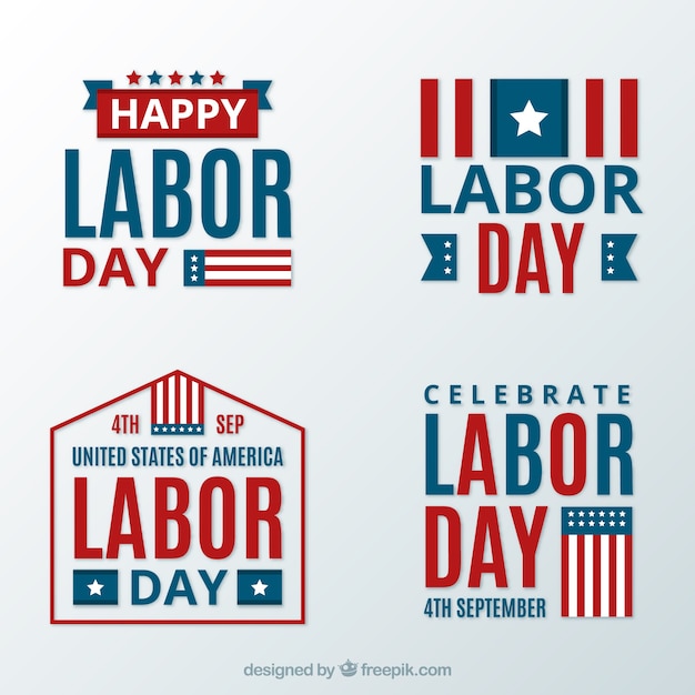 Pack of american labor day sticker