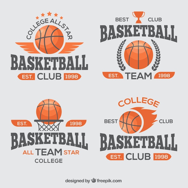Pack of basketball badges