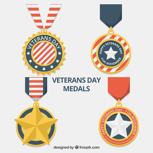 Pack of beautiful veterans day medals