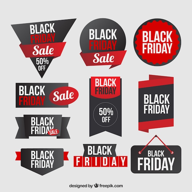 Pack of black friday stickers Vector | Free Download