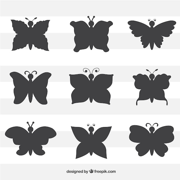 Pack of butterflies silhouettes