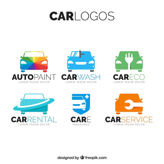 Pack of colored car logos