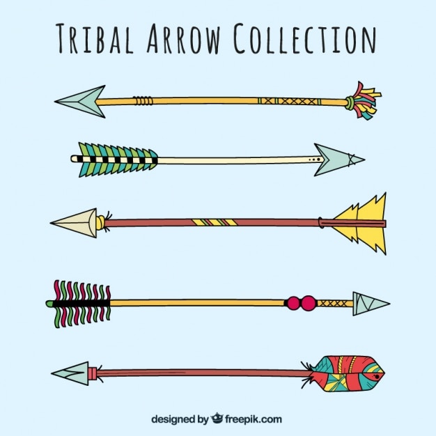 Download Pack of colorful tribal arrows Vector | Free Download