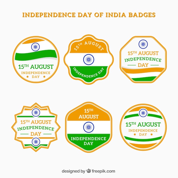 Pack of decorative vintage india independence badge