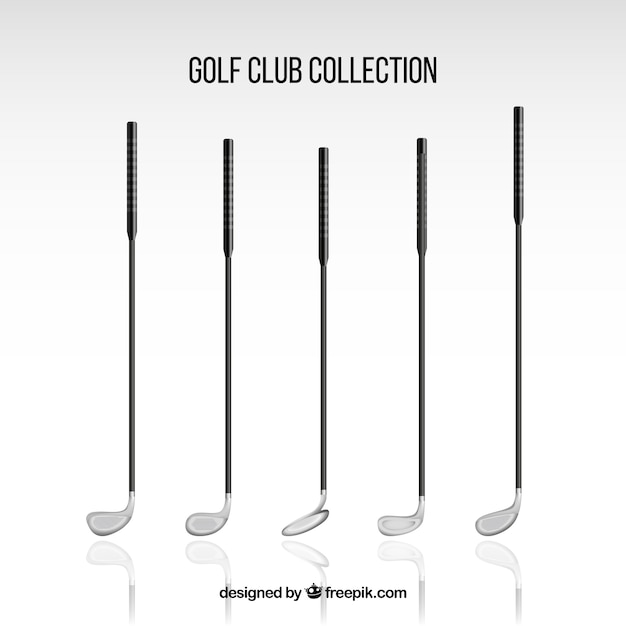 Pack of detailed golf clubs