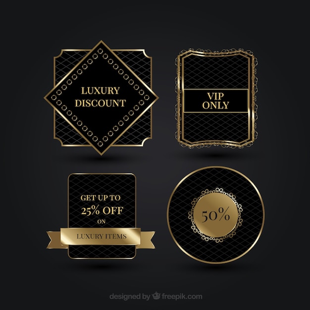 Pack of elegant discount badges Vector | Free Download