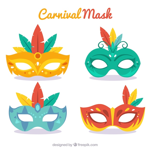 Pack of elegant masks in flat design Vector | Free Download