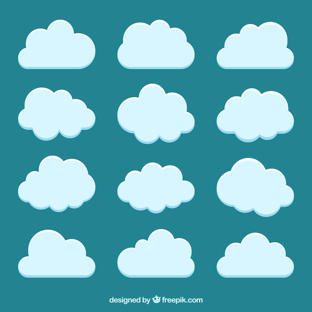 Download Pack of flat clouds Vector | Free Download