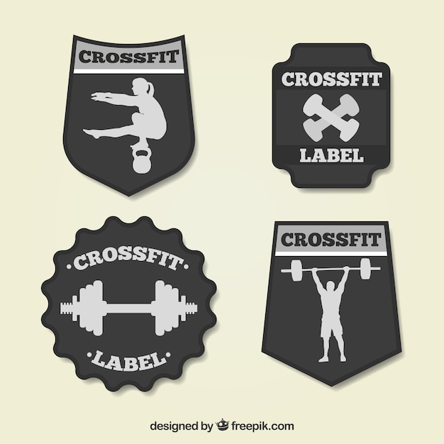 Pack of four crossfit stickers