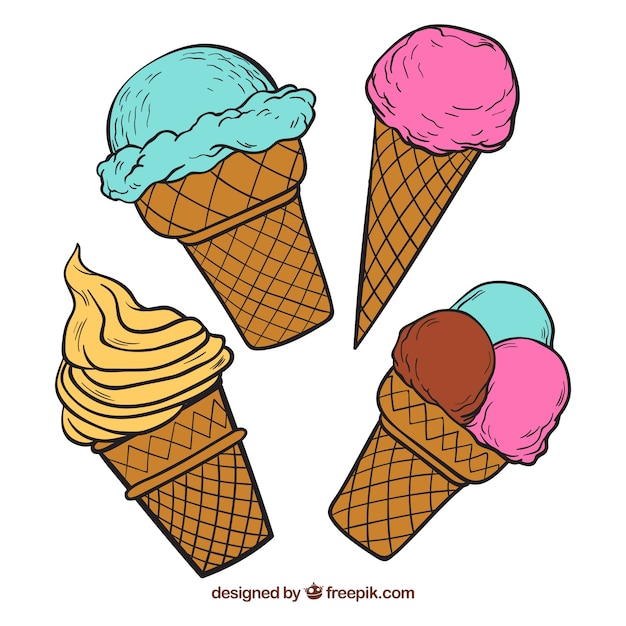 Pack of four ice cream cones