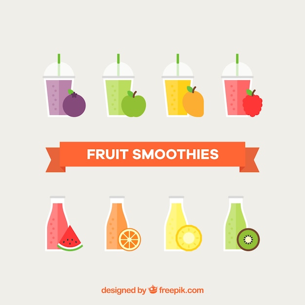Pack of fruit smoothies