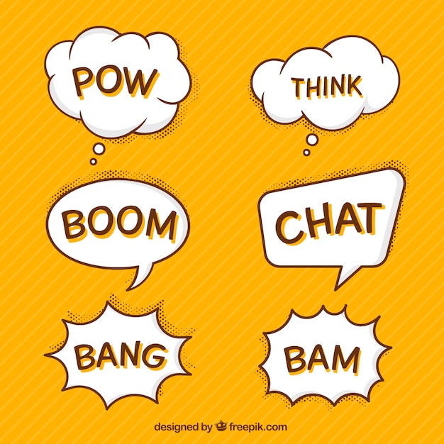 Pack of hand drawn speech bubbles