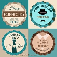 Pack Of Happy Father s Day Stickers Vector Free Download