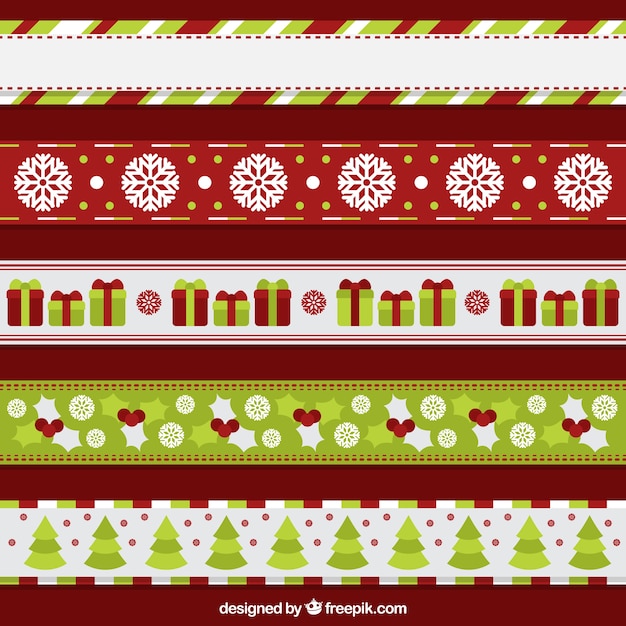 Pack of holiday decorative ribbons Vector  Free Download