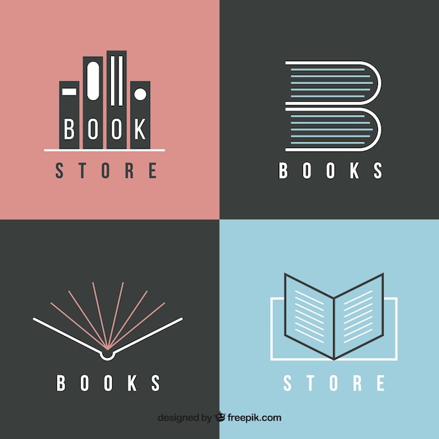 Pack of modern book logos Vector | Free Download