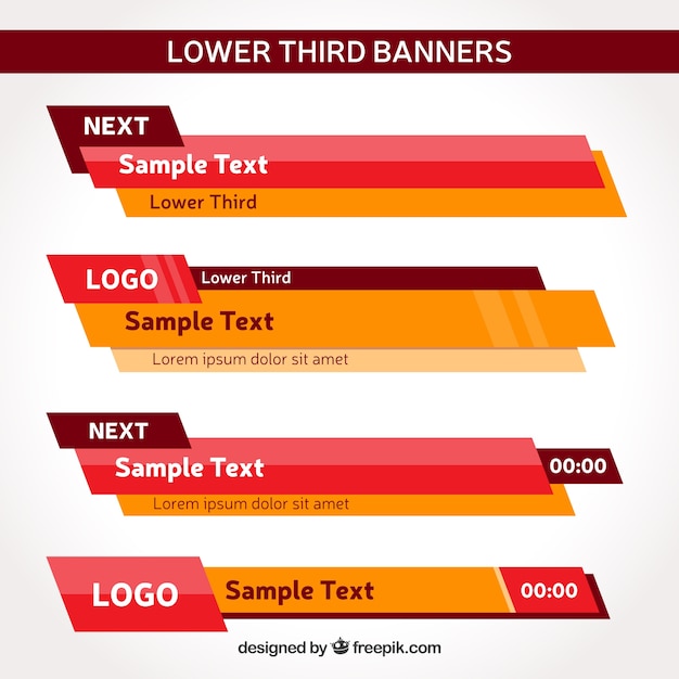 Pack of modern lower third banners Vector  Free Download
