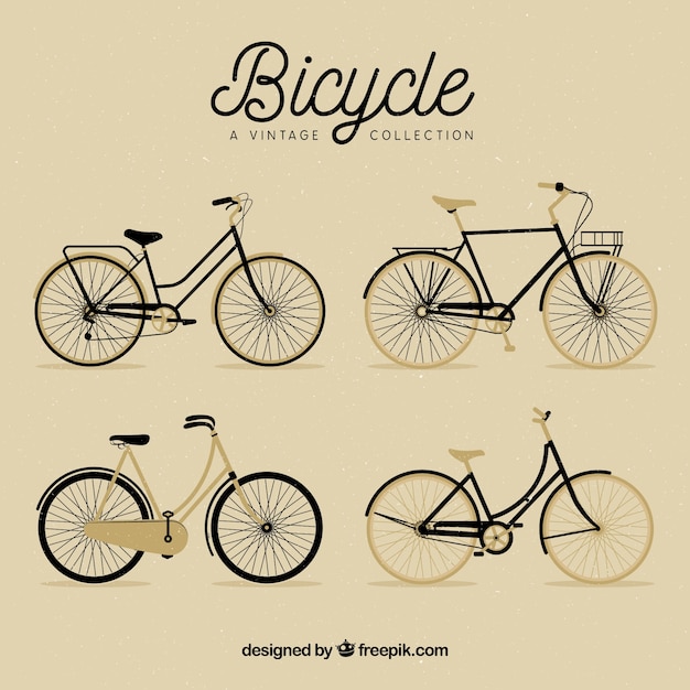 Pack of nice bikes in retro style