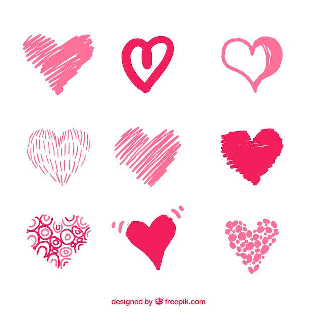 Pack of pretty hearts Vector | Free Download