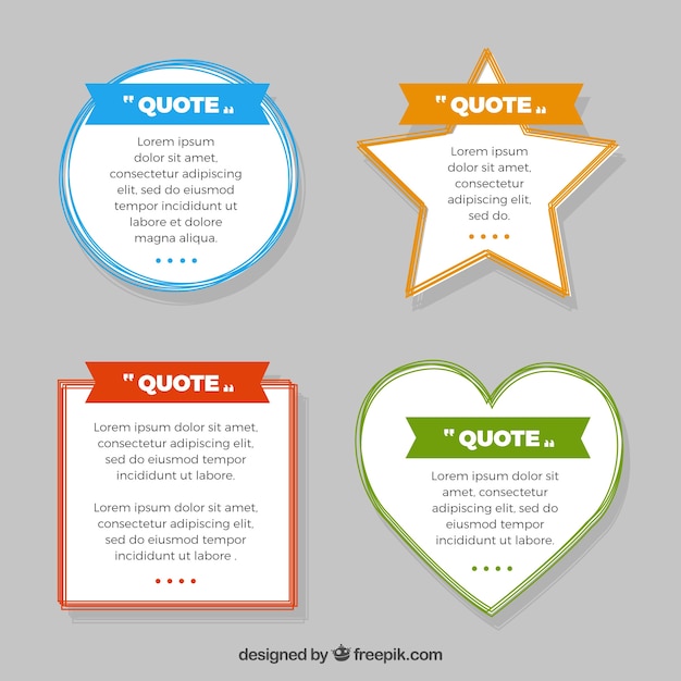 Pack of quotes with different shapes Vector | Free Download