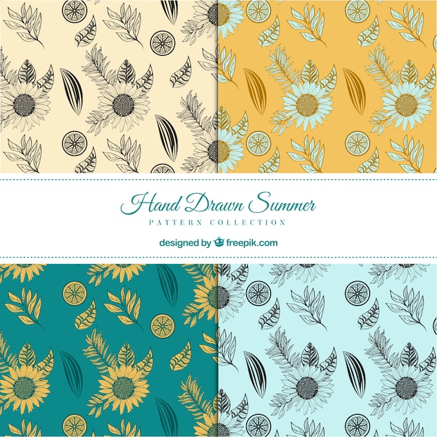 Pack of sunflower sketching patterns