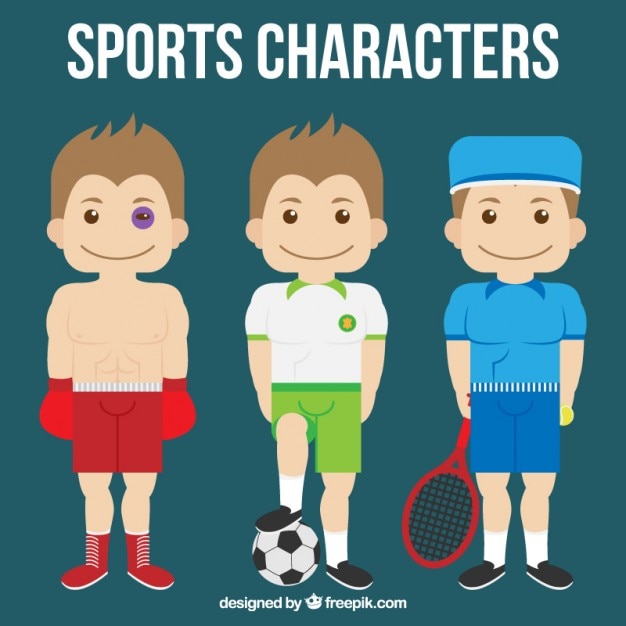 Pack of three sport characters