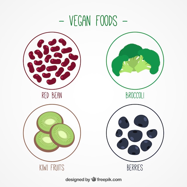 Download Pack of vegan ingredients Vector | Free Download