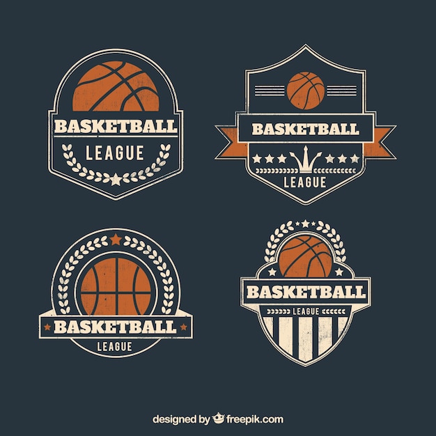 Pack of vintage basketball badges