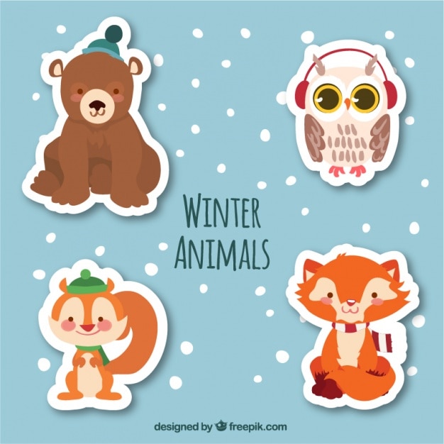 Pack of winter animal stickers